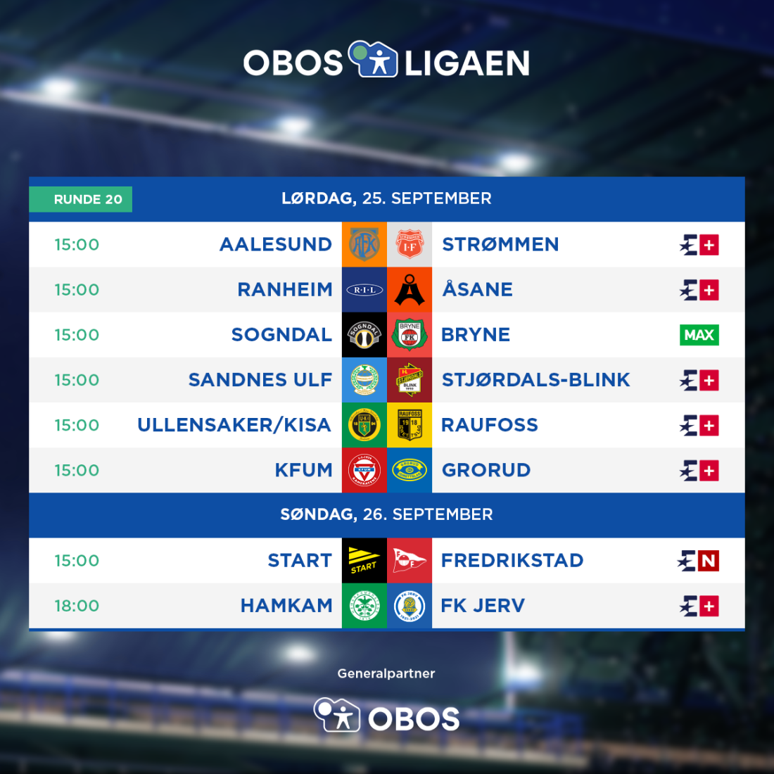 OBOS-ligaen - 2021 - Rundeoppsett - Runde 20.png