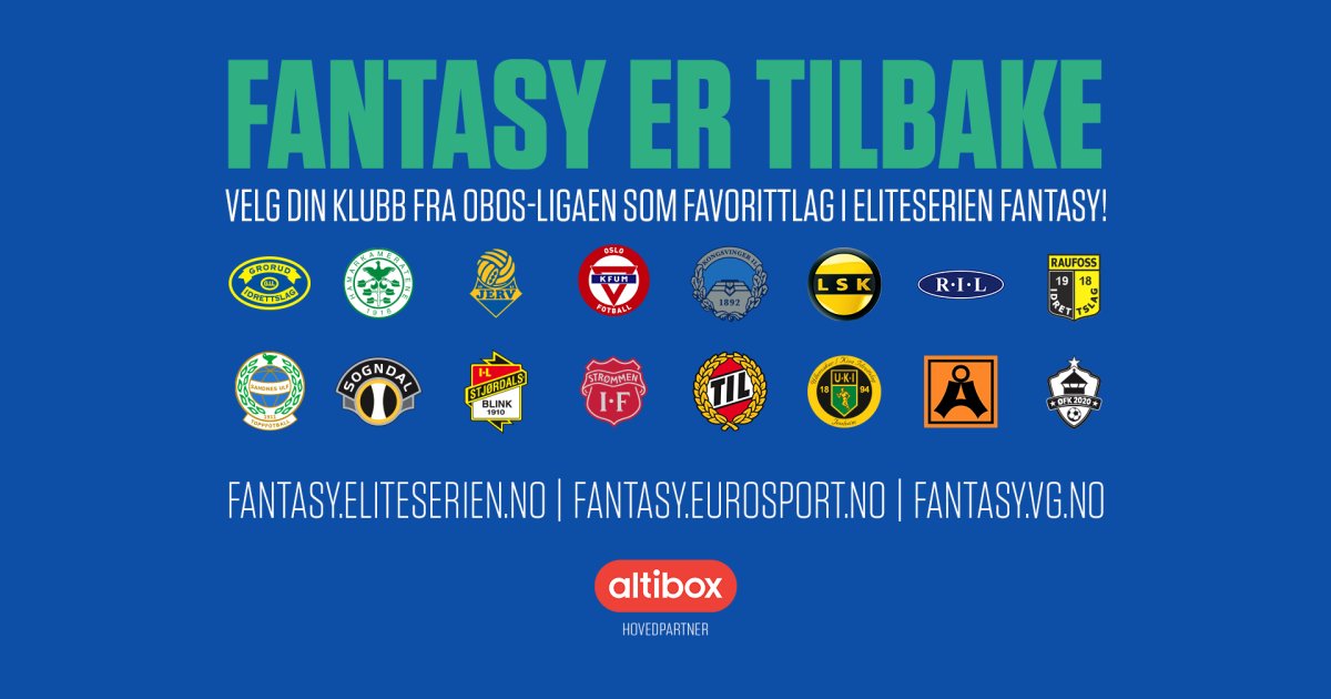 Eliteserien Fantasy er tilbake! / OBOSligaen